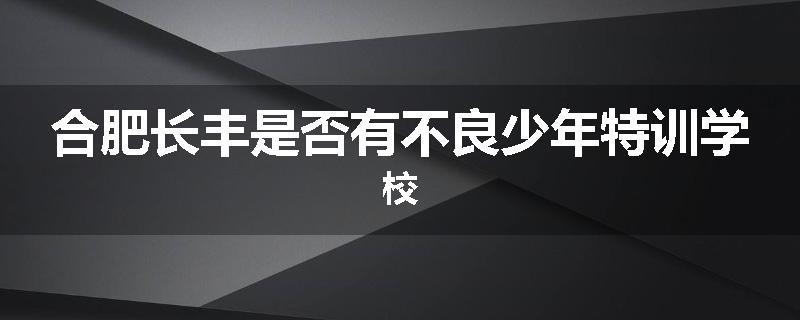 合肥长丰是否有不良少年特训学校