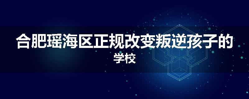 合肥瑶海区正规改变叛逆孩子的学校