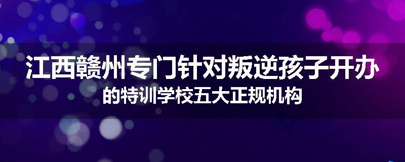 江西赣州专门针对叛逆孩子开办的特训学校五大正规机构