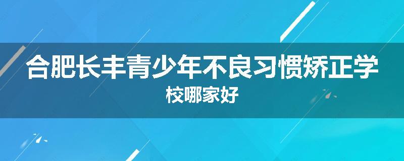 合肥长丰青少年不良习惯矫正学校哪家好