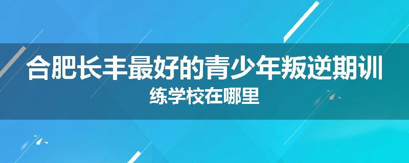 合肥长丰最好的青少年叛逆期训练学校在哪里