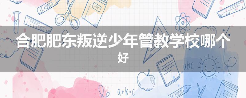 合肥肥东叛逆少年管教学校哪个好