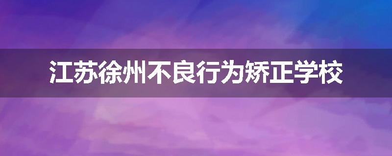 江苏徐州不良行为矫正学校