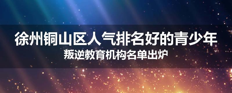徐州铜山区人气排名好的青少年叛逆教育机构名单出炉