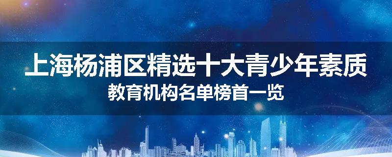 上海杨浦区精选十大青少年素质教育机构名单榜首一览