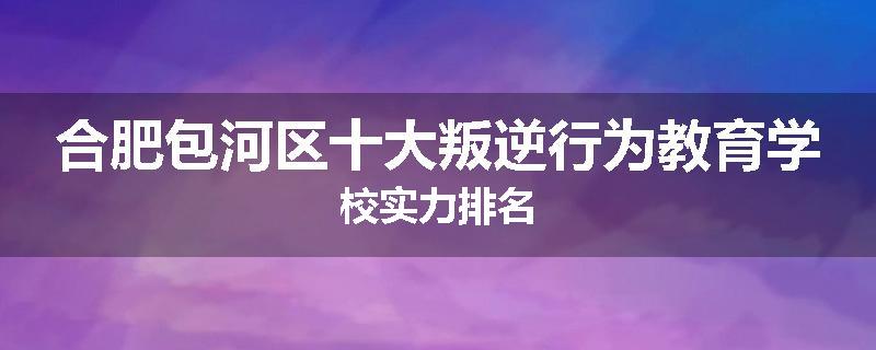 合肥包河区十大叛逆行为教育学校实力排名