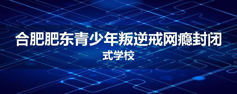 合肥肥东青少年叛逆戒网瘾封闭式学校