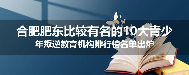 合肥肥东比较有名的10大青少年叛逆教育机构排行榜名单出炉