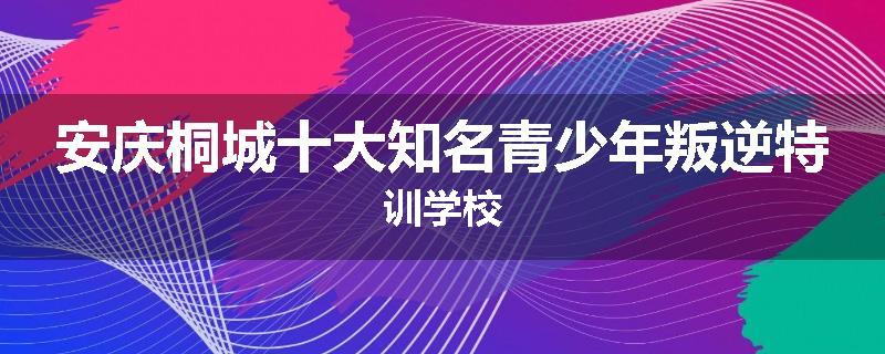 安庆桐城十大知名青少年叛逆特训学校