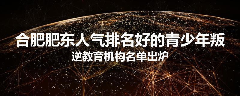 合肥肥东人气排名好的青少年叛逆教育机构名单出炉