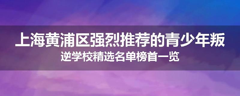 上海黄浦区强烈推荐的青少年叛逆学校精选名单榜首一览
