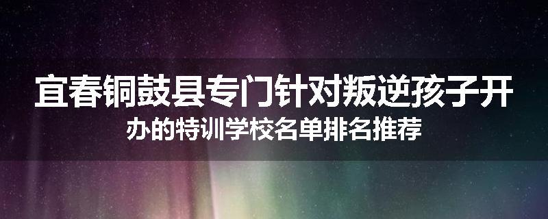 宜春铜鼓县专门针对叛逆孩子开办的特训学校名单排名推荐