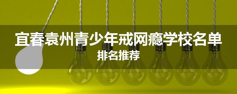 宜春袁州青少年戒网瘾学校名单排名推荐