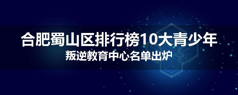 合肥蜀山区排行榜10大青少年叛逆教育中心名单出炉