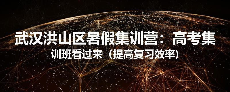 武汉洪山区暑假集训营：高考集训班看过来（提高复习效率)