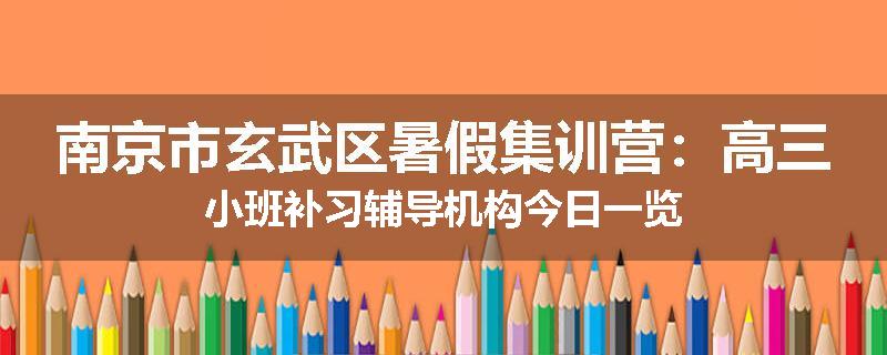 南京市玄武区暑假集训营：高三小班补习辅导机构今日一览