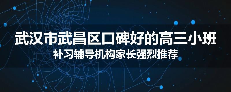 武汉市武昌区口碑好的高三小班补习辅导机构家长强烈推荐