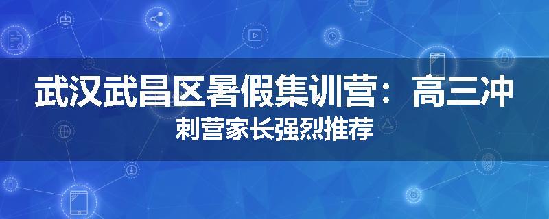 武汉武昌区暑假集训营：高三冲刺营家长强烈推荐