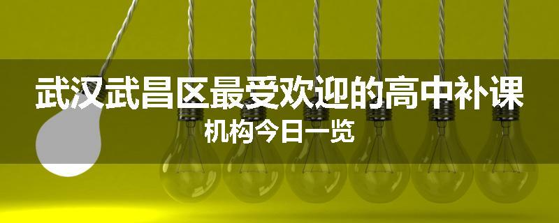 武汉武昌区最受欢迎的高中补课机构今日一览