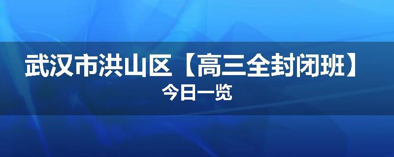 武汉市洪山区【高三全封闭班】今日一览
