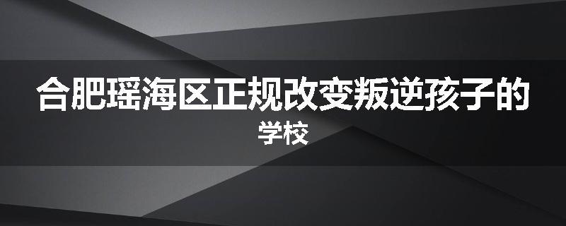合肥瑶海区正规改变叛逆孩子的学校