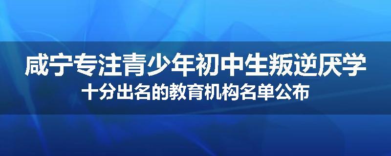 咸宁专注青少年初中生叛逆厌学十分出名的教育机构名单公布