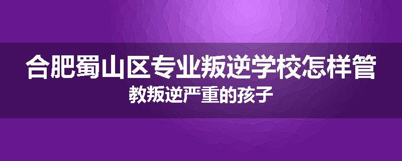 合肥蜀山区专业叛逆学校怎样管教叛逆严重的孩子