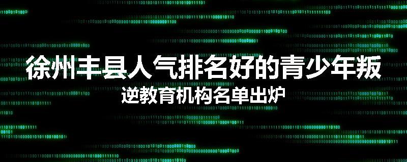 徐州丰县人气排名好的青少年叛逆教育机构名单出炉