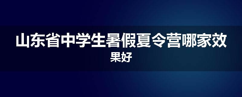 山东省中学生暑假夏令营哪家效果好