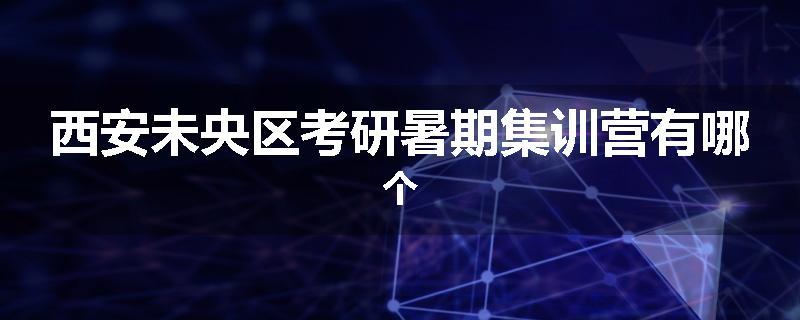 西安未央区考研暑期集训营有哪个