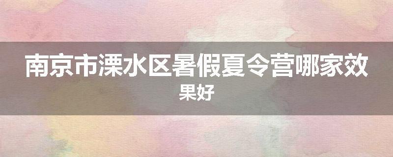 南京市溧水区暑假夏令营哪家效果好
