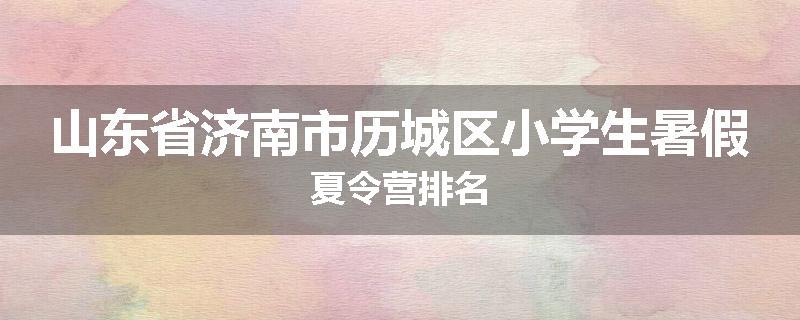 山东省济南市历城区小学生暑假夏令营排名