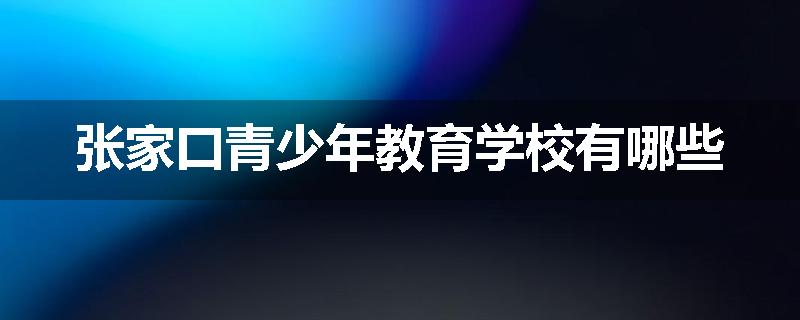 张家口青少年教育学校有哪些