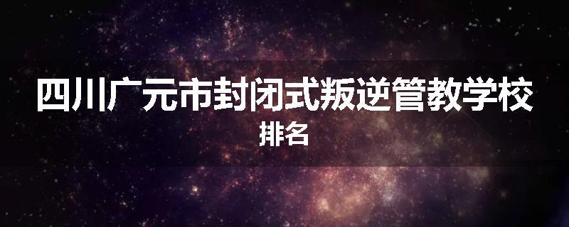四川广元市封闭式叛逆管教学校排名