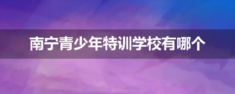 南宁青少年特训学校有哪个