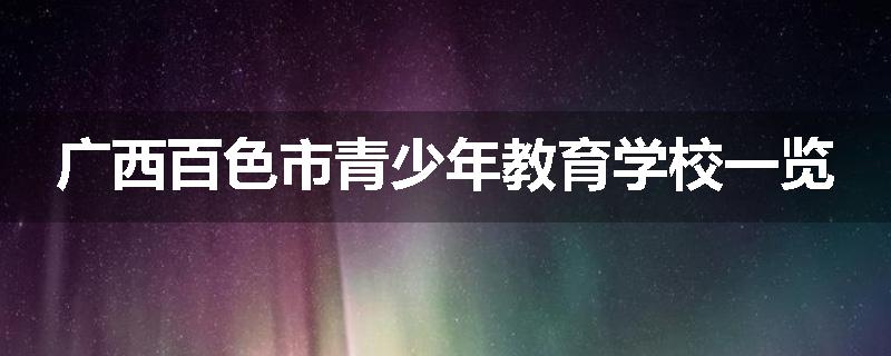 广西百色市青少年教育学校一览