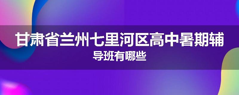 甘肃省兰州七里河区高中暑期辅导班有哪些