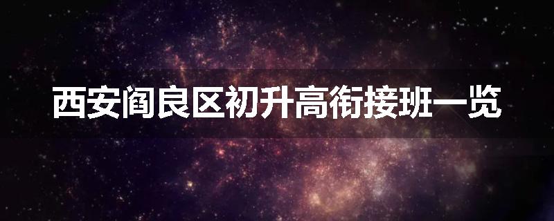 西安阎良区初升高衔接班一览