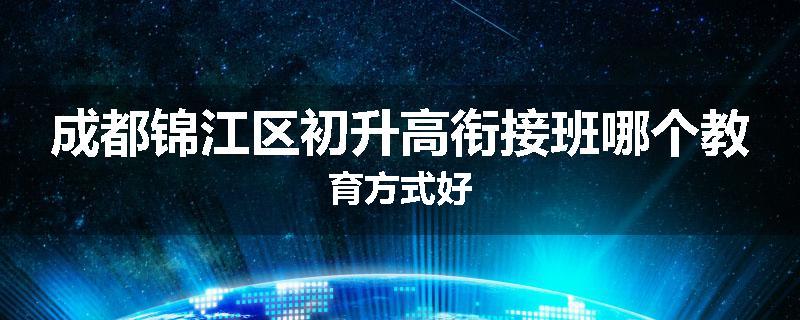 成都锦江区初升高衔接班哪个教育方式好