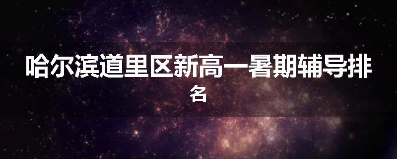 哈尔滨道里区新高一暑期辅导排名