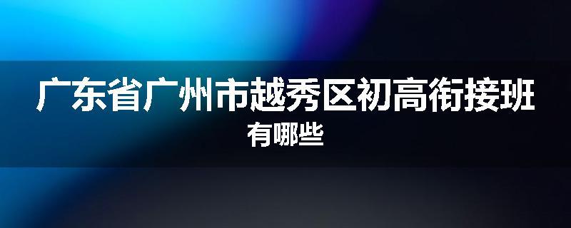 广东省广州市越秀区初高衔接班有哪些