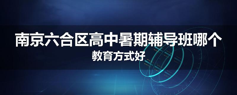 南京六合区高中暑期辅导班哪个教育方式好