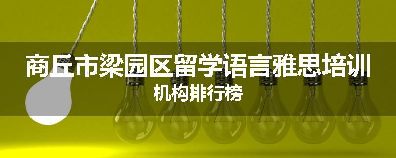 商丘市梁园区留学语言雅思培训机构排行榜