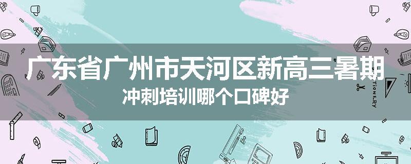 广东省广州市天河区新高三暑期冲刺培训哪个口碑好