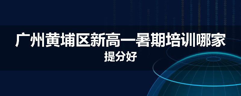 广州黄埔区新高一暑期培训哪家提分好