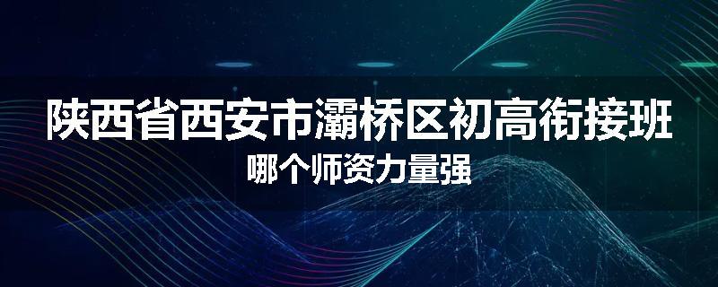 陕西省西安市灞桥区初高衔接班哪个师资力量强