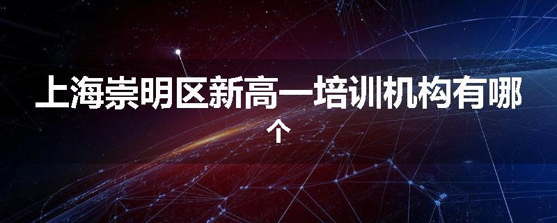 上海崇明区新高一培训机构有哪个