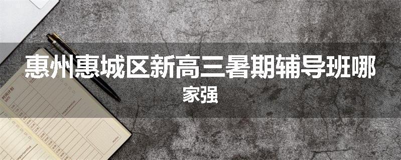 惠州惠城区新高三暑期辅导班哪家强