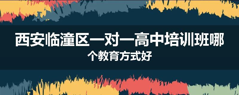 西安临潼区一对一高中培训班哪个教育方式好