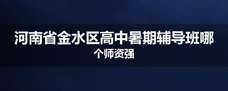 河南省金水区高中暑期辅导班哪个师资强